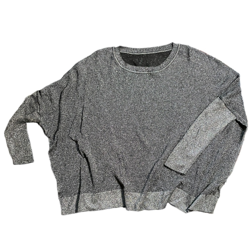 Metallic Knit Boxy Mesh Sweater, PLANET, One Size